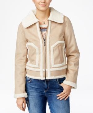 Collection B Faux-shearling Trimmed Moto Jacket