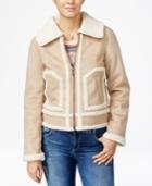 Collection B Faux-shearling Trimmed Moto Jacket