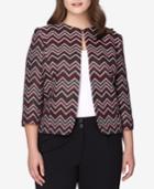 Tahari Asl Plus Size Chevron-patterned Jacket