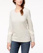 Style & Co Crochet-trim Sweatshirt, Created For Macy's