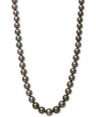 Belle De Mer Cultured Tahitian Pearl (9mm) Strand 17.5 Necklace In 14k White Gold