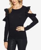 Cece Ruffled Cold-shoulder Sweater