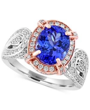 Tanzanite (2-7/8 Ct. T.w.) And Diamond (3/8 Ct. T.w.) Two-tone Ring In 14k Rose Gold And 14k White Gold