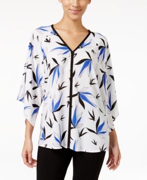 Alfani Printed Kimono-sleeve Top, Only At Macy's