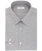Calvin Klein Steel Men's Slim-fit Non-iron Performance Gray Stripe Dress Shirt