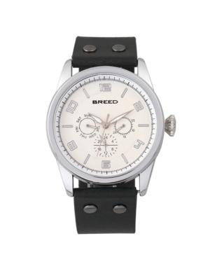 Breed Quartz Tempe Light Brown And Silver Leather Watches 43mm