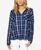 Sanctuary Plaid Back-tie Boyfriend Shirt