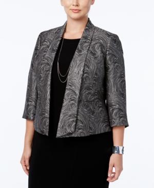 Kasper Plus Size Metallic-print Jacquard Jacket