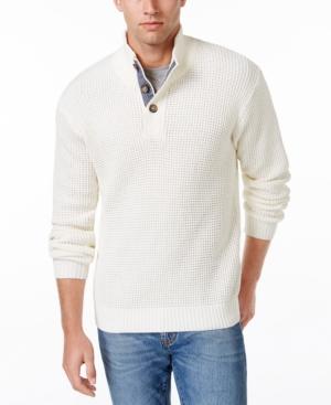 Weatherproof Vintage Men's Mock Turtleneck Button Sweater