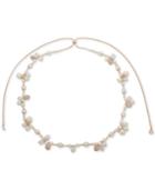Anne Klein Gold-tone Pave Bead & Imitation Pearl Adjustable 42 Strand Necklace