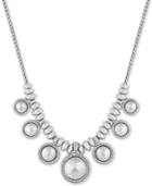 Lucky Brand Silver-tone Bead Chain-textured Collar Necklace, 17 + 2 Extender