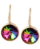 Betsey Johnson Gold-tone Vitrail Crystal Drop Earrings