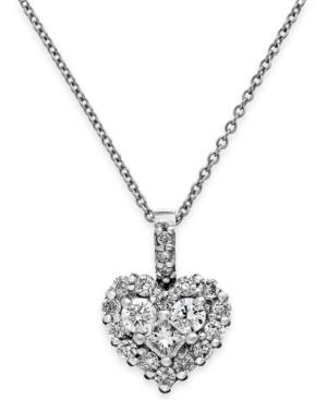 Diamond Heart Pendant Necklace In 14k White Gold (5/8 Ct. T.w.)
