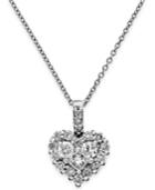 Diamond Heart Pendant Necklace In 14k White Gold (5/8 Ct. T.w.)