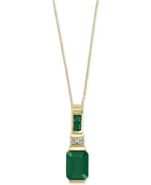 Brasilica By Effy Emerald (1-5/8 Ct. T.w.) And Diamond Accent Pendant Necklace In 14k Gold
