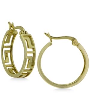 Giani Bernini Greek Key Hoop Earrings In 18k Gold-plated Sterling Silver, Only At Macy's