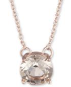 Marchesa Rose Gold-tone Cubic Zirconia Solitaire Pendant Necklace, 16 + 3 Extender