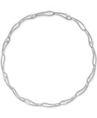 Danori Silver-tone Imitation Pearl And Pave Collar Necklace