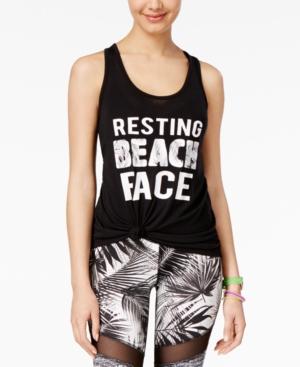 Material Girl Active Juniors' Cage-back Graphic Tank Top, Created For Macy's