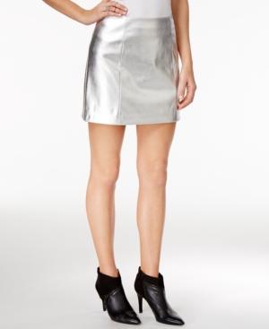 Guess Zola Metallic Faux-leather Skirt