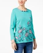 Alfred Dunner Montego Bay Beaded Embroidered Top