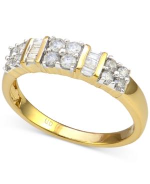 Diamond Baguette And Round Detailed Band (1/2 Ct. T.w.) In 14k Gold