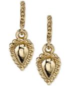 2028 Gold-tone Textured Shield Drop Earrings