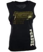 Camp David Women's Purdue Boilermakers Foil-print Logo Tank Top