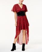 Disney Princess Snow White Juniors' Velvet Corset Printed Dress, Created For Macy's