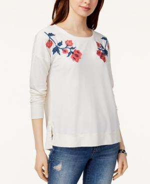 Lucky Brand Embroidered Crew-neck Sweatshirt