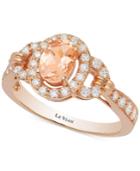Le Vian Peach Morganite (1/2 Ct. T.w.) And Diamond (1/2 Ct. T.w.) Ring In 14k Rose Gold, Only At Macy's