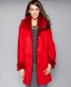 The Fur Vault Fox-fur-collar Shearling Coat