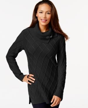 Charter Club Diamond-knit Tunic Sweater, Only At Macy's