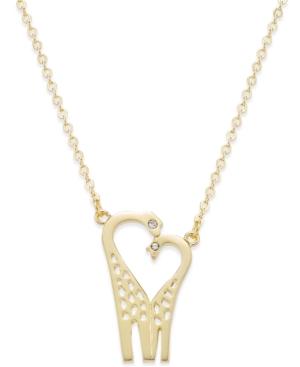 Kate Spade New York 12k Gold-plated Crystal Double Giraffe Pendant Necklace
