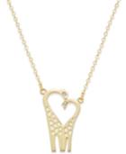 Kate Spade New York 12k Gold-plated Crystal Double Giraffe Pendant Necklace