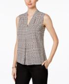 Nine West V-neck Pleated Top