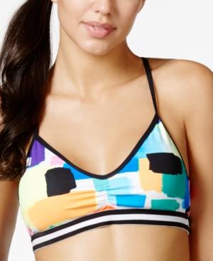 Anne Cole Locker Block-print Active Bikini Top Women's Swimsuit