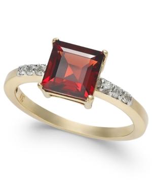 Garnet (2-1/10 Ct. T.w.) & Diamond (1/10 Ct. T.w.) Ring In 14k Gold