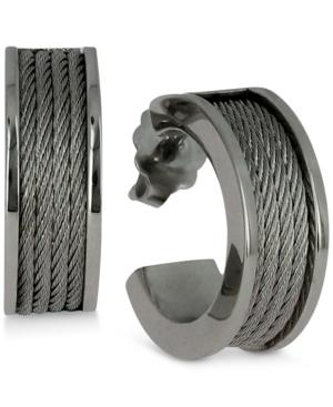 Charriol Women's Forever Stainless Steel Cable Hoop Earrings 03-01-1139-0