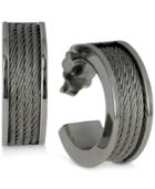 Charriol Women's Forever Stainless Steel Cable Hoop Earrings 03-01-1139-0