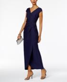 Alex Evenings Petite Ruched A-line Gown