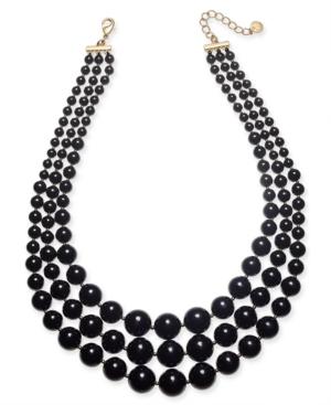 Charter Club Gold-tone Jet Pearl Layer Statement Necklace, 18 + 2 Extender, Created For Macy's