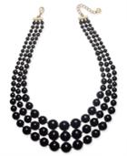 Charter Club Gold-tone Jet Pearl Layer Statement Necklace, 18 + 2 Extender, Created For Macy's