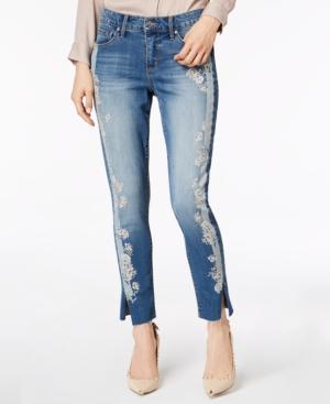 Vintage America Wonderland Printed Vented Skinny Jeans