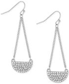 Bcbgeneration Silver-tone Crystal Half-moon Chandelier Earrings