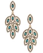 Inc International Concepts Gold-tone Stone & Pave Petal Chandelier Earrings, Created For Macy's