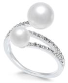 Charter Club Silver-tone Imitation Pearl & Pave Statement Ring, Created For Macy's