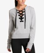 Dkny Sport Cotton Lace-up French Terry Sweatshirt