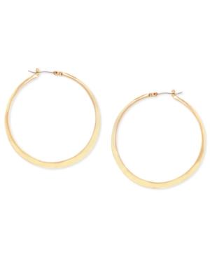 Kenneth Cole New York Earrings, Gold-tone Textured Hoop Earrings