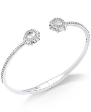Eliot Danori Rhodium-plated Crystal Open Bangle Bracelet